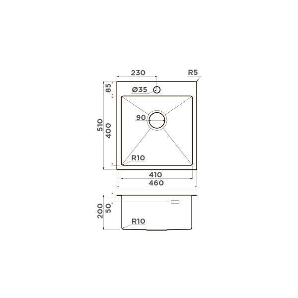 картинка Omoikiri Akisame 46-LG нерж. сталь/светлое золото от магазина SEFI
