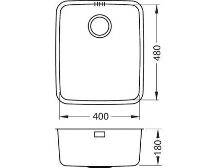 картинка Мойка ALVEUS LUNO 40 SAT 90 FI 480X400 в комплекте с сифоном 1130550, от магазина SEFI