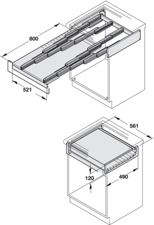 картинка Выдвижной стол Rapid в шкаф шириной 600 мм, цвет – серый-металлик магазин SEFI являющийся официальным дистрибьютором в России  картинка Выдвижной стол Rapid в шкаф шириной 600 мм, цвет – серый-металлик от магазина SEFI