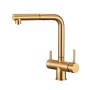 картинка Смеситель для кухни с выдвижной лейкой и подключением к фильтру, EMAR ЕС-7017, покрытие PVD, цвет Golden от магазина SEFI