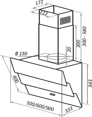 картинка Вытяжка MAUNFELD Cascada 60 бежевый от магазина SEFI