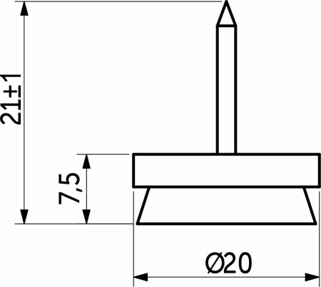 картинка Подпятник белый с гвоздём и фетром (уп/1000шт) AKS от магазина SEFI