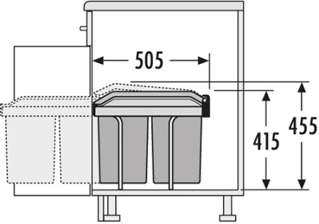 картинка Система выдвижная Tandem 30 см, 2х15л, с роликовыми направляющими от магазина SEFI