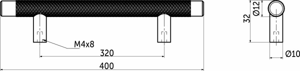 картинка Ручка меб. скоба мет. COBRA 320 черный матовый AKS от магазина SEFI