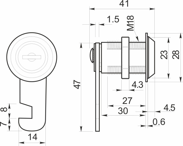 картинка Замок для распашной двери механический 103-30 AKS от магазина SEFI