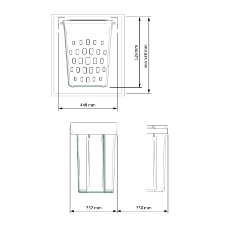 картинка Система хранения белья COMPACT на распашной фасад от 480 мм, объем 50 л, белый от магазина SEFI