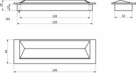 картинка Ручка меб. врезная мет. TIARA 128 брашированное золото, AKS магазин SEFI являющийся официальным дистрибьютором в России  картинка Ручка меб. врезная мет. TIARA 128 брашированное золото, AKS от магазина SEFI