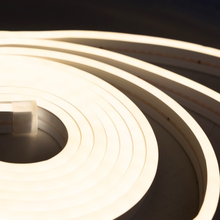 картинка Гибкий неон - 9,6W/m, 12V, 6*12мм, 120 д/м, IP65, теплый белый (3000K) - 20м, AKS от магазина SEFI