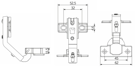 картинка Петля д/составных фасадов 135° 45мм h2 slide-on AKS от магазина SEFI