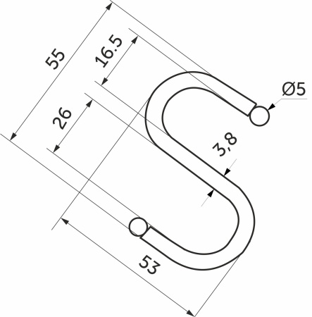 картинка Крючок на трубу d16 ретро черный AKS от магазина SEFI