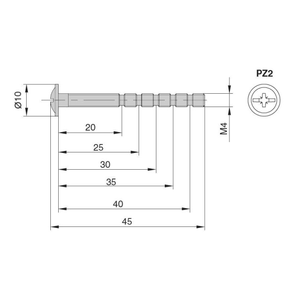 картинка ВИНТ МЕБЕЛЬНЫЙ М4 от магазина SEFI