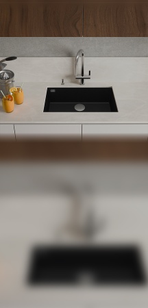 картинка Мойка Rivelato STRIA 7669 1-чаш 760*435 Черн.глубокий 503 от магазина SEFI