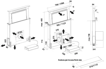картинка Встраиваемая вытяжка Falmec Down Draft 120 vetro ECP white от магазина SEFI