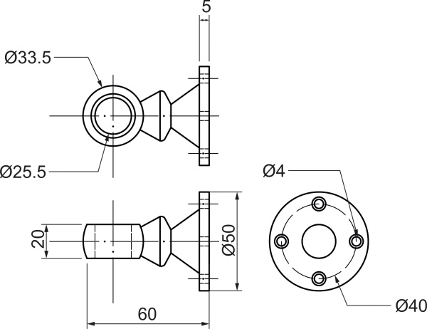 картинка Держатель дистанционный проходной трубы d25 (992), черный AKS от магазина SEFI