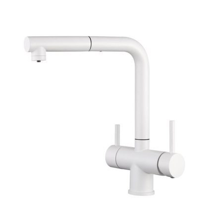 картинка Смеситель для кухни с выдвижной лейкой и подключением к фильтру, EMAR ЕС-7017, цвет Агат от магазина SEFI