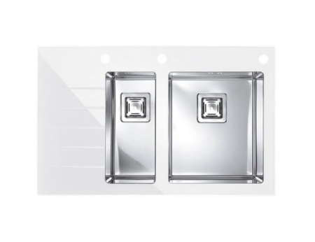 картинка Мойка ALVEUS CRYSTALIX 20 (белый) 860X540 1+1/2 левая, с сиф.1127260, кол.1119835,доз.1069687 от магазина SEFI