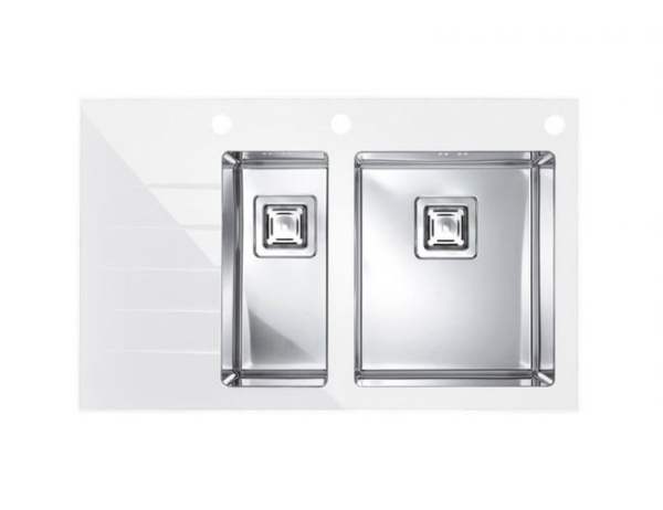 картинка Мойка ALVEUS CRYSTALIX 20 (белый) 860X540 1+1/2 левая, с сиф.1127260, кол.1119835,доз.1069687 от магазина SEFI