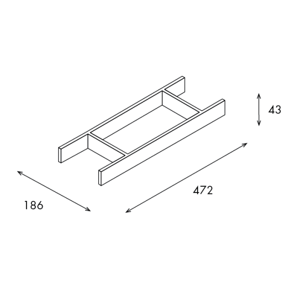 картинка Лоток-рамка Woodline Blank 186 для столовых приборов, ясень, графит от магазина SEFI