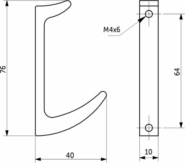 картинка Крючок меб. однорожковый мет. AK026 черный РФ от магазина SEFI