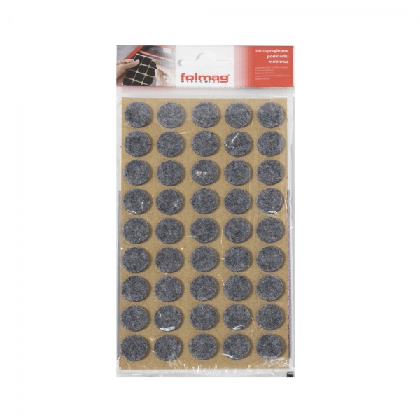 картинка Подкладка самоприлипающая фетровая d15мм (1лист-45шт) серая Folmag от магазина SEFI