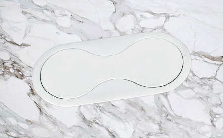 картинка Врезная мебельная розетка 220В с USB-зарядкой Type A SFL Eight, белый (BP8U-2W) от магазина SEFI