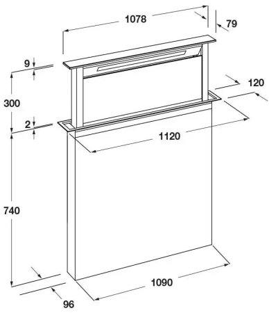 картинка Встраиваемая вытяжка Fulgor Milano FDDH 1120 TRC BK от магазина SEFI