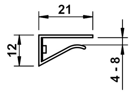 картинка Светодиодный светильник ZETA Glasline для стеклянных полок, длина светильника 859 мм, свет-холодный от магазина SEFI