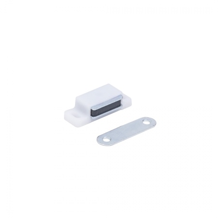 картинка Защелка магнитная мебельная белая малая AKS (присадка планки-33мм) от магазина SEFI