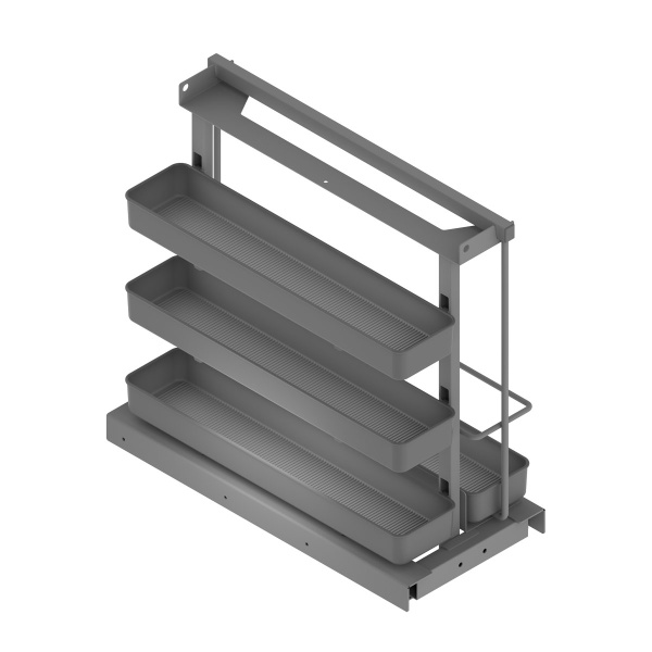 картинка Выдвижная система FLATLINE на распашной фасад от 300 мм, крепление ко дну корпуса, антрацит от магазина SEFI