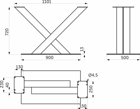 картинка Подстолье GARM h720, черный AKS от магазина SEFI