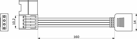 картинка Шнур соединительный RGB 10мм (коннектор - лента), для светодиодных лент RGB, 15см, AKS от магазина SEFI