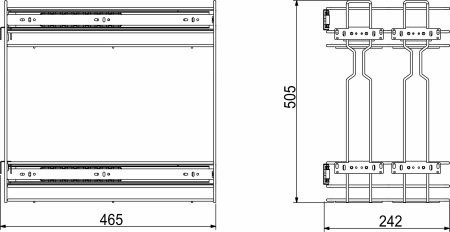 картинка Выдвижная корзина-карго 300 крепл.боковое/универс. б/н, эф.хрома WIEXPOL от магазина SEFI