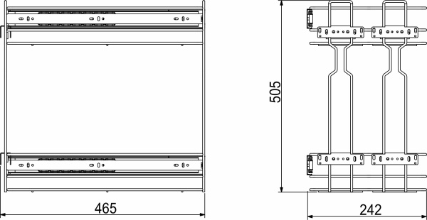 картинка Выдвижная корзина-карго 300 крепл.боковое/универс. б/н, эф.хрома WIEXPOL от магазина SEFI