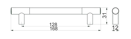 картинка Ручка меб. скоба пластик. PS15/C15 128 хром+металлик AKS магазин SEFI являющийся официальным дистрибьютором в России  картинка Ручка меб. скоба пластик. PS15/C15 128 хром+металлик AKS от магазина SEFI
