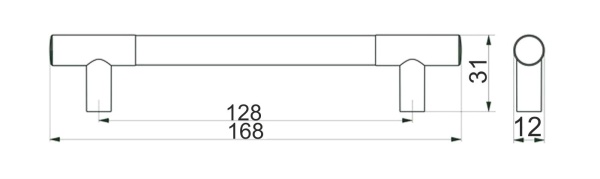 картинка Ручка меб. скоба пластик. PS15/C15 128 хром+металлик AKS от магазина SEFI