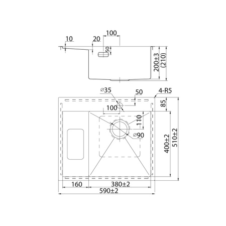 картинка Мойка, нерж. сталь, сатин, чаша справа, 590*510, Haze, IDDIS, HAZ59SRi77 от магазина SEFI