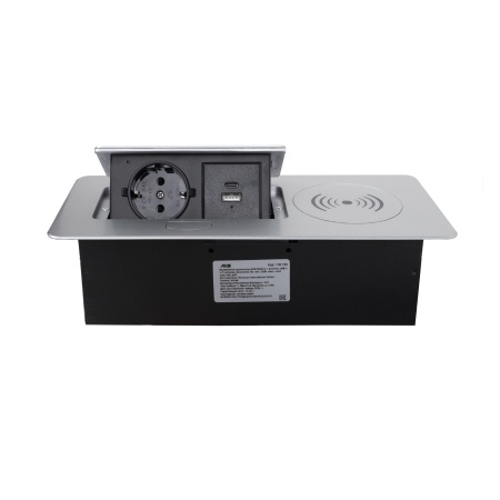 картинка Выдвижной удлинитель NOVA 5, 1 розетка, USB A + C, wireless, алюминий, AKS от магазина SEFI