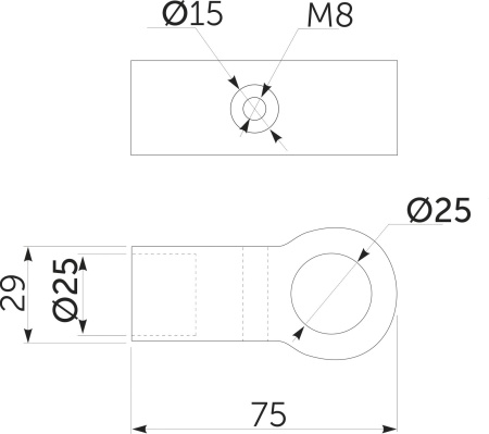 картинка Соединитель 2-х труб d25 (560) простой, вакуумное хромирование AKS от магазина SEFI