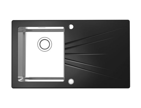 картинка Мойка ALVEUS KARAT UP 10 белый  860X500 1+1/2 правая в комплекте с сифоном 1123351 от магазина SEFI