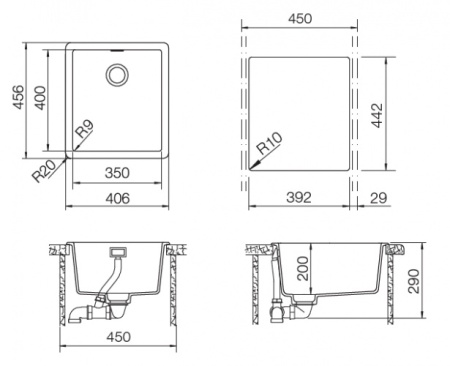 картинка Кухонная мойка SCHOCK BROOKLYN 45 CRISTALITE саббиа от магазина SEFI