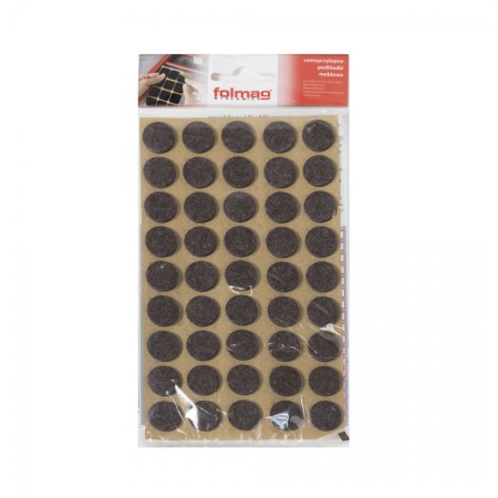 картинка Подкладка самоприлипающая фетровая d15мм (1лист-45шт) коричневая Folmag магазин SEFI являющийся официальным дистрибьютором в России  картинка Подкладка самоприлипающая фетровая d15мм (1лист-45шт) коричневая Folmag от магазина SEFI