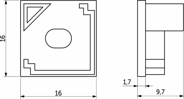 картинка Заглушка к алюминиевому профилю ORION-1616Q, форма квадрат, AKS от магазина SEFI
