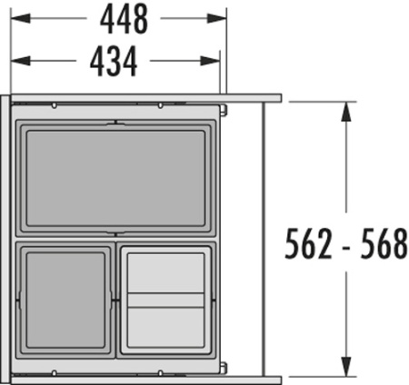 картинка Наполнение нижнего шкафа С креплением фасада EURO-CARGO-S 60 от магазина SEFI