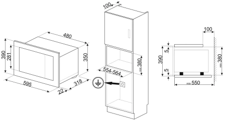 картинка Встраиваемая микроволновая печь Smeg FMI320X2 от магазина SEFI