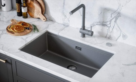 картинка Кухонная мойка подстольного монтажа SCHOCK GREENWICH 80U CRISTADUR серебристый камень от магазина SEFI