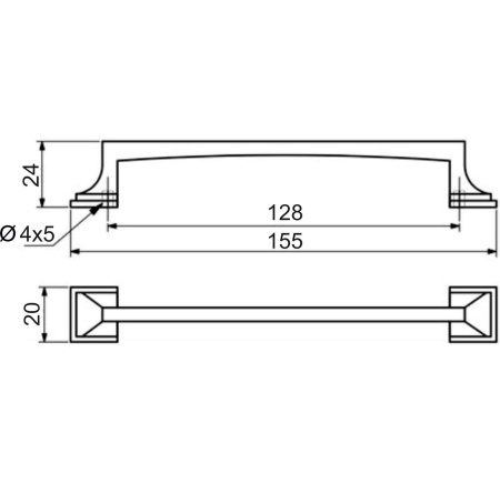 картинка Ручка меб. скоба мет. KATRINA 128 античный никель, AKS от магазина SEFI