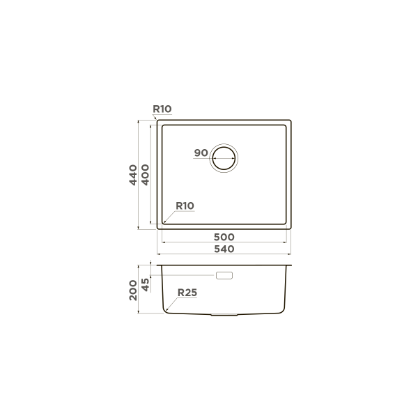 картинка Omoikiri Tadzava 54-U/I Ultra-IN нерж. сталь/нержавеющая сталь от магазина SEFI