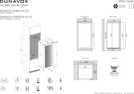 картинка Встраиваемый винный шкаф Dunavox DVH-70.185DMB.TO от магазина SEFI