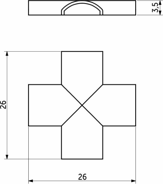 картинка Соединитель-крестик Z-22 золото к профилю декоративному PL от магазина SEFI