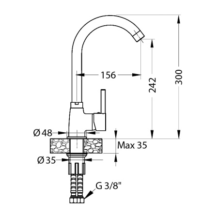 картинка Смеситель для мойки ALVEUS GENESIS KARINA CHR от магазина SEFI